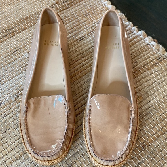 Stuart Weitzman Tan Patton Leather Low Wedge Loafer‎ Shoes Size 8.5 - Picture 2 of 8